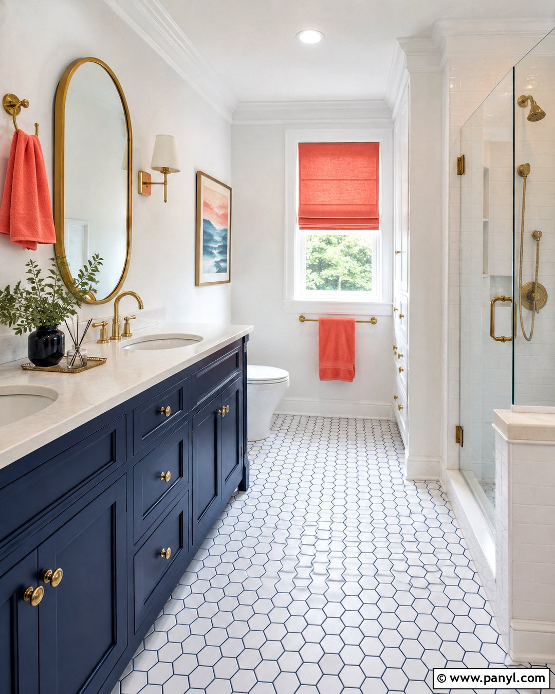 Coral And Navy Bathroom - 20 coral bathroom decor ideas