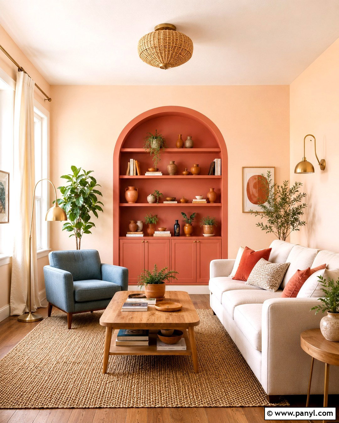 Coral And Pale Peach Living Room Walls - 20 Living Room Color Combination Wall Ideas