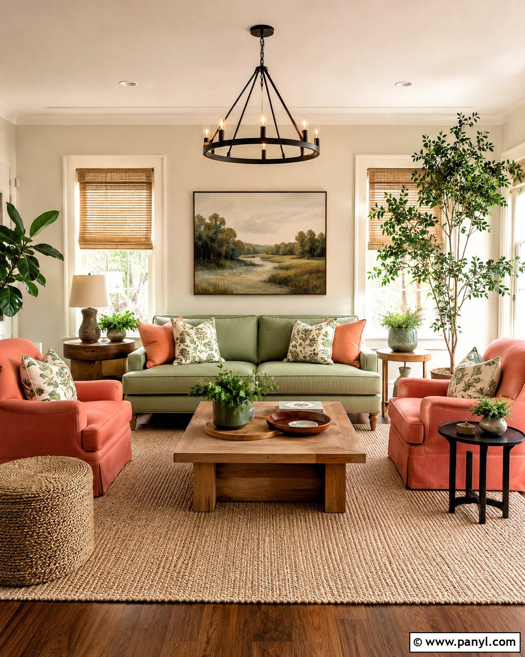 Coral And Sage Green Living Room - 20 coral interior ideas