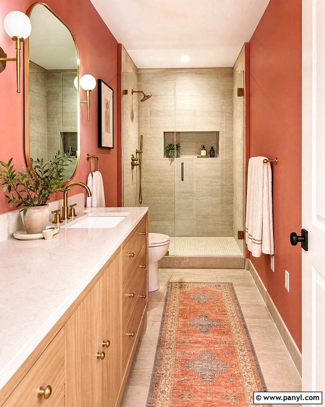 Coral And Sand Bathroom - 20 bathroom colour ideas