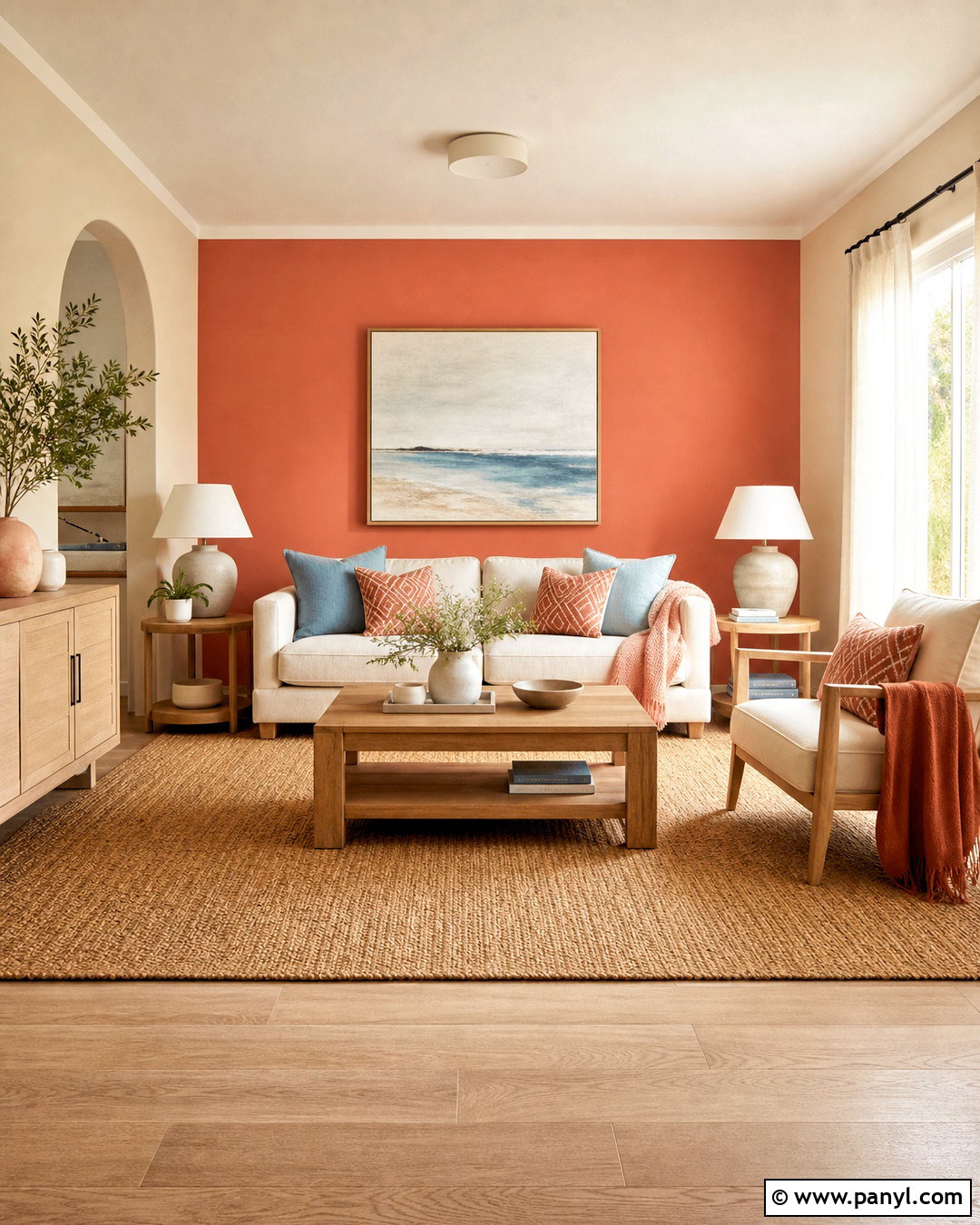 Coral And Sand Living Room Walls - 20 wall colour combinations living rooms
