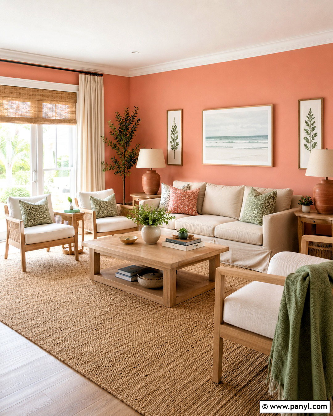 Coral And Sand Living Room - 20 cozy living room warm colors