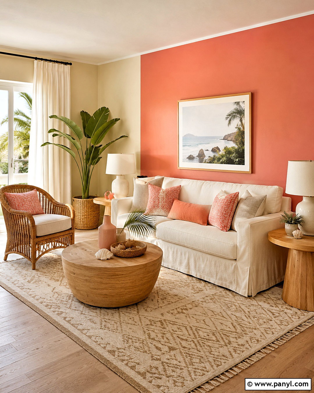 Coral And Sandy Beige Living Room - 35 wall color combinations living rooms