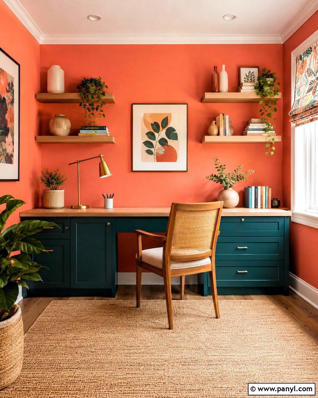 Coral And Teal Home Office - 20 coral interior ideas