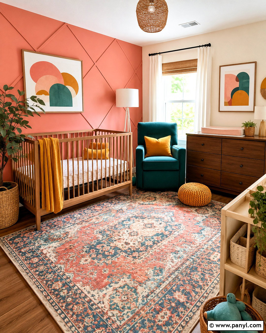 Coral And Teal Nursery - 20 bright nursery ideas