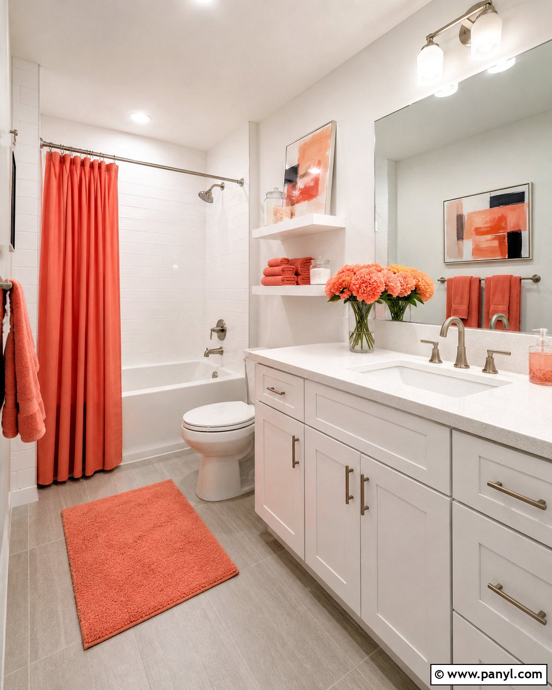 Coral And White Bathroom - 20 coral bathroom decor ideas