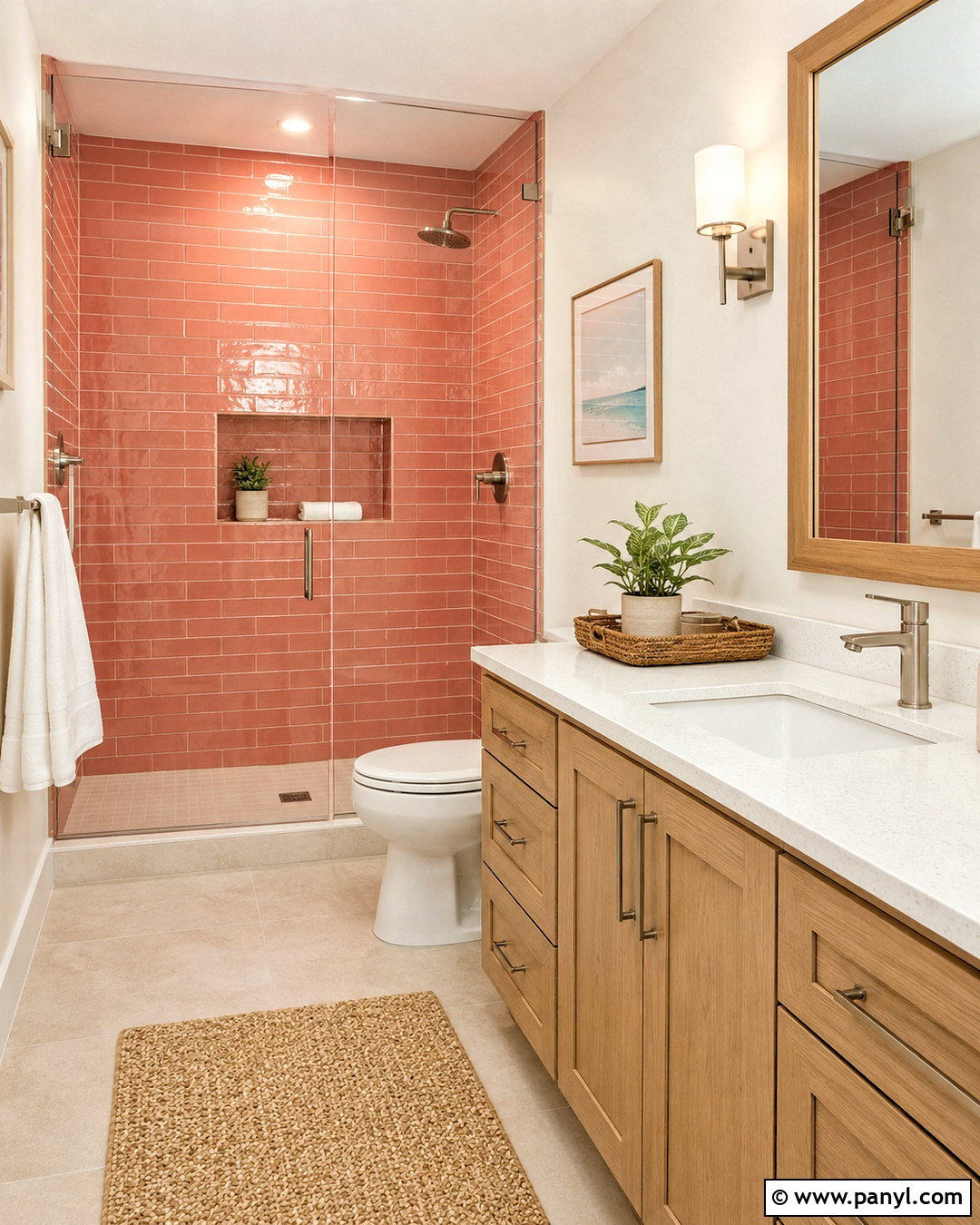 Coral Bathroom Tile - 20 coral bathroom decor ideas