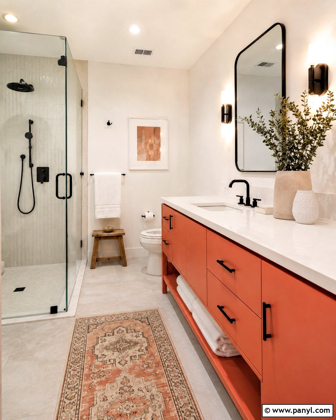 Coral Bathroom Vanity - 20 coral bathroom decor ideas