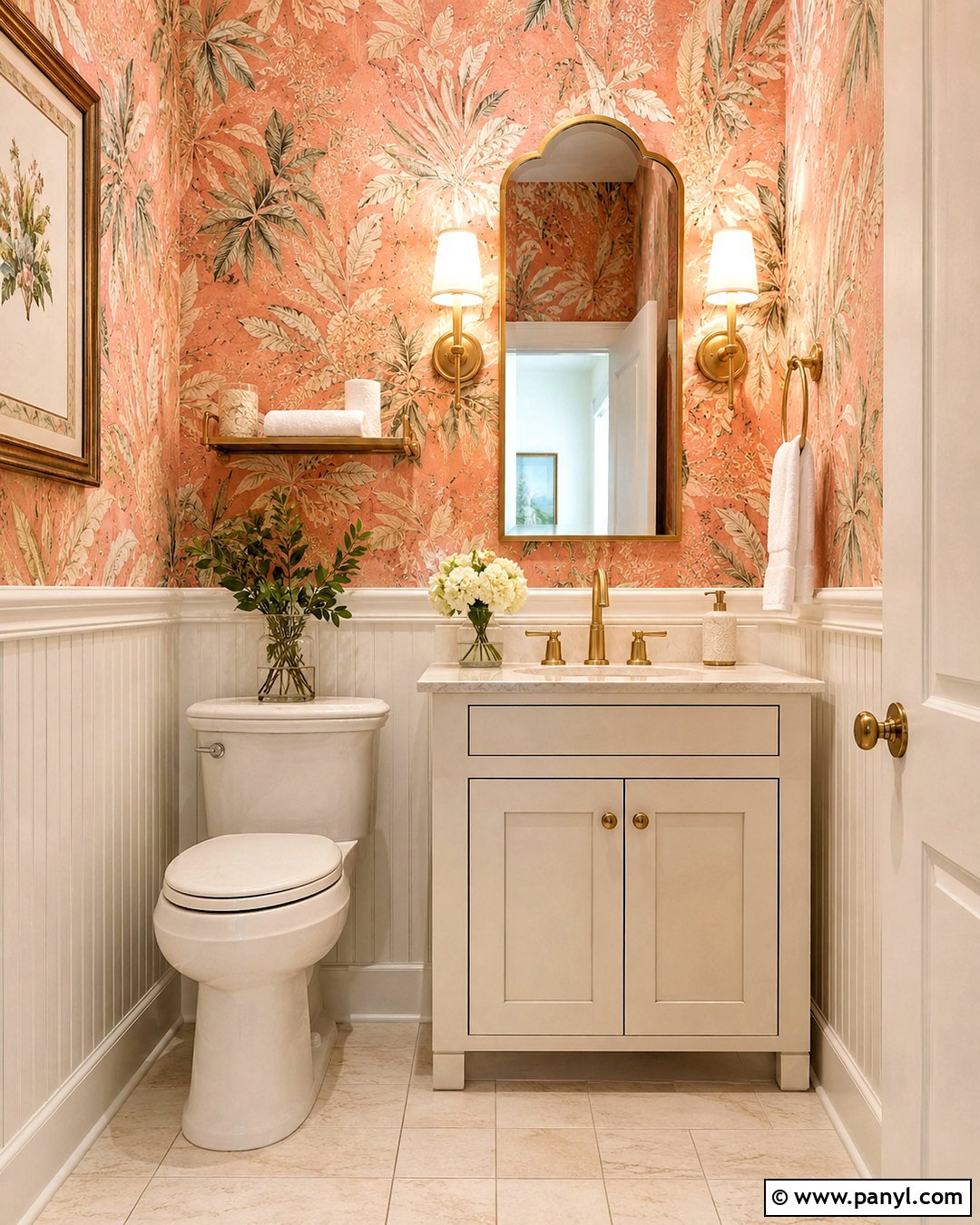 Coral Bathroom Wallpaper - 20 coral bathroom decor ideas