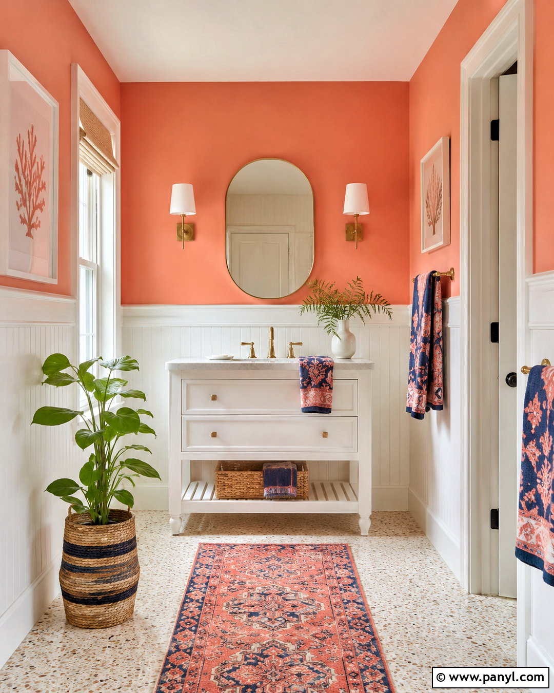 Coral Bathroom Walls - 40 bathroom wall color ideas
