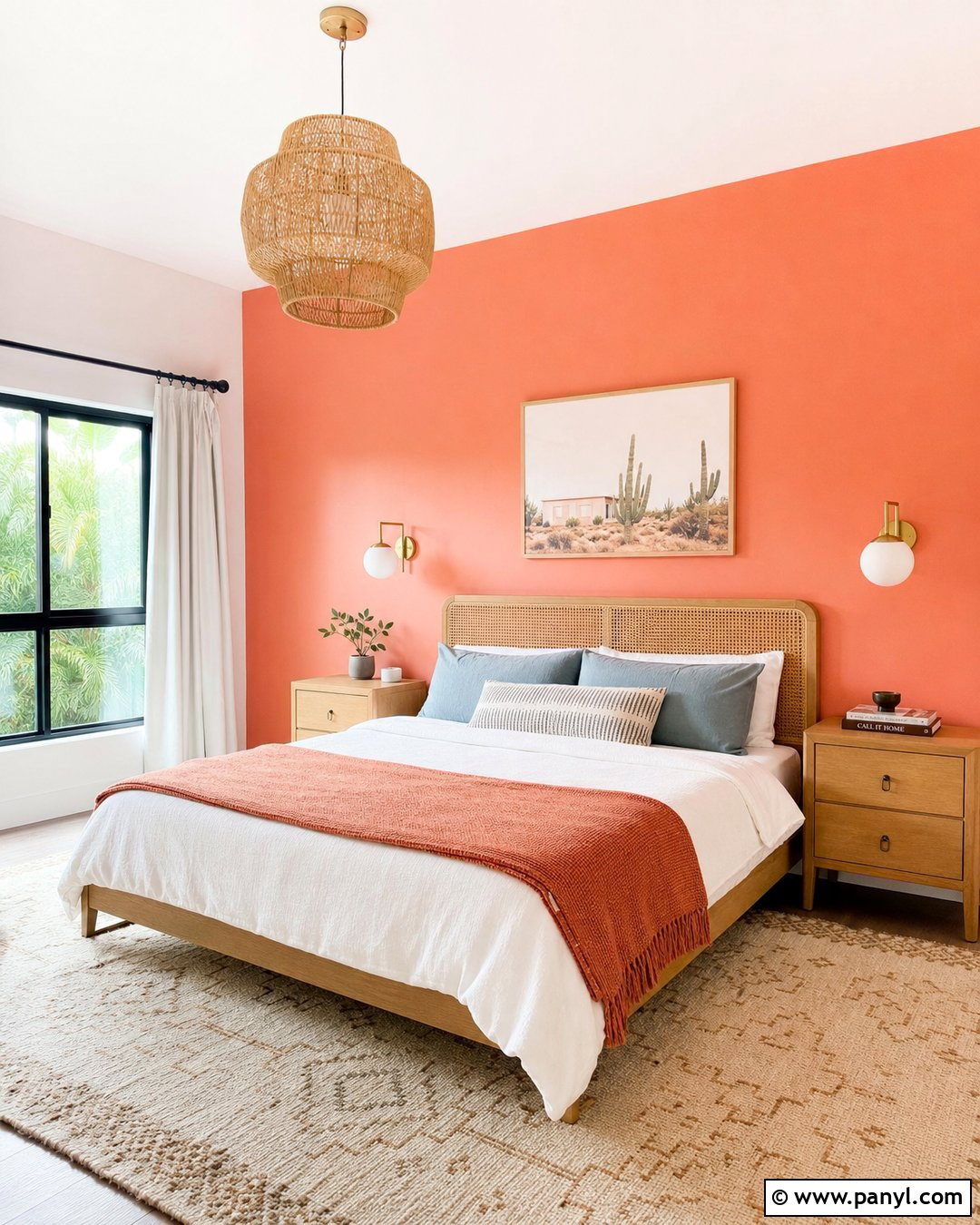 Coral Bedroom Accent Wall - 35 colorful accent wall ideas