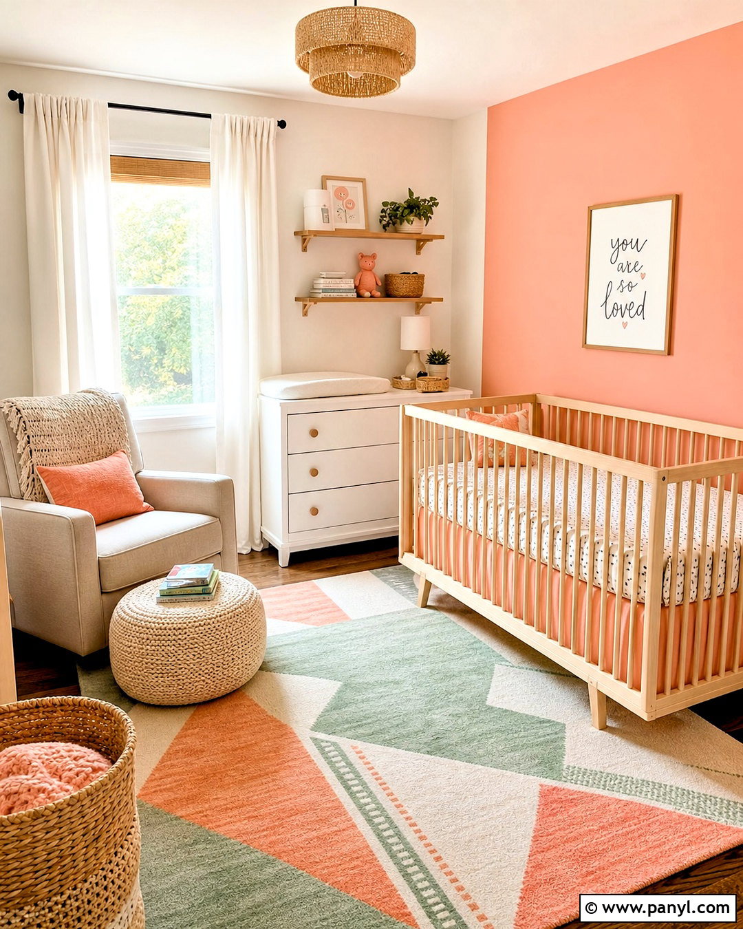 Coral Color Block Baby Girl Bedroom Paint - 20 baby girl bedroom paint ideas