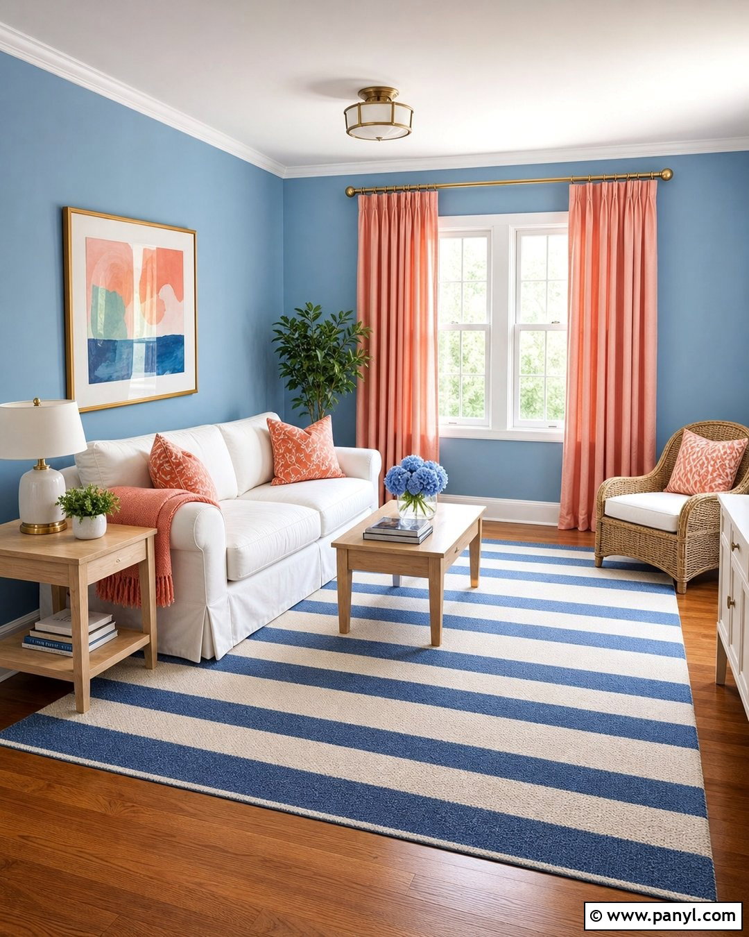 Coral Curtains With Powder Blue Walls - 20 Blue Wall With Curtains