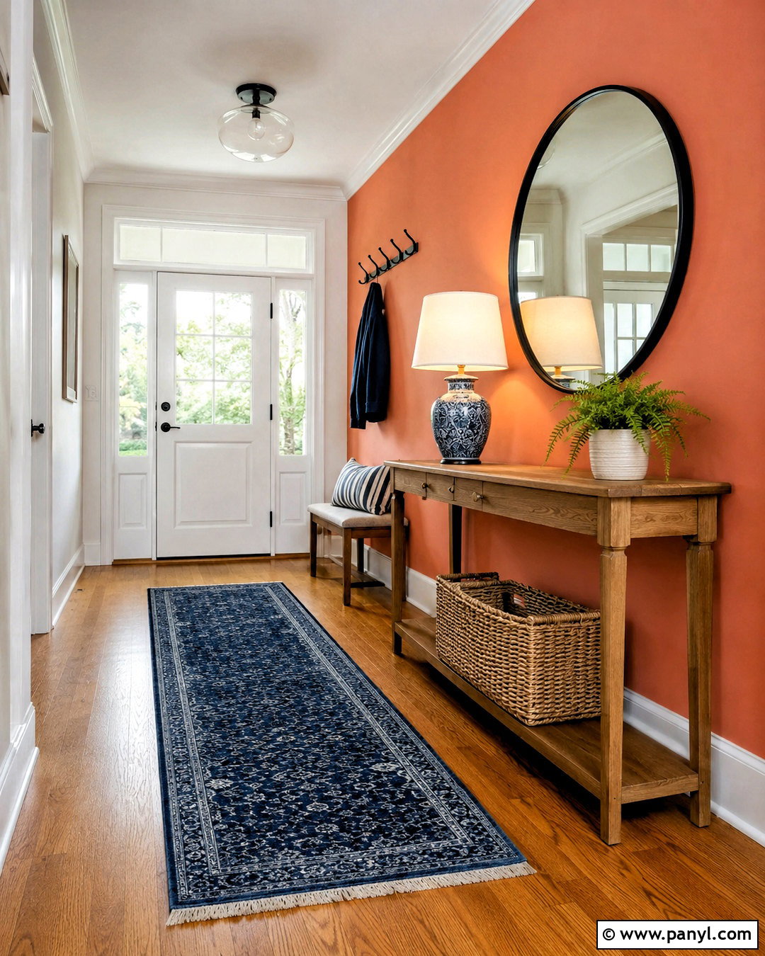 Coral Entryway Wall - 20 colourful walls