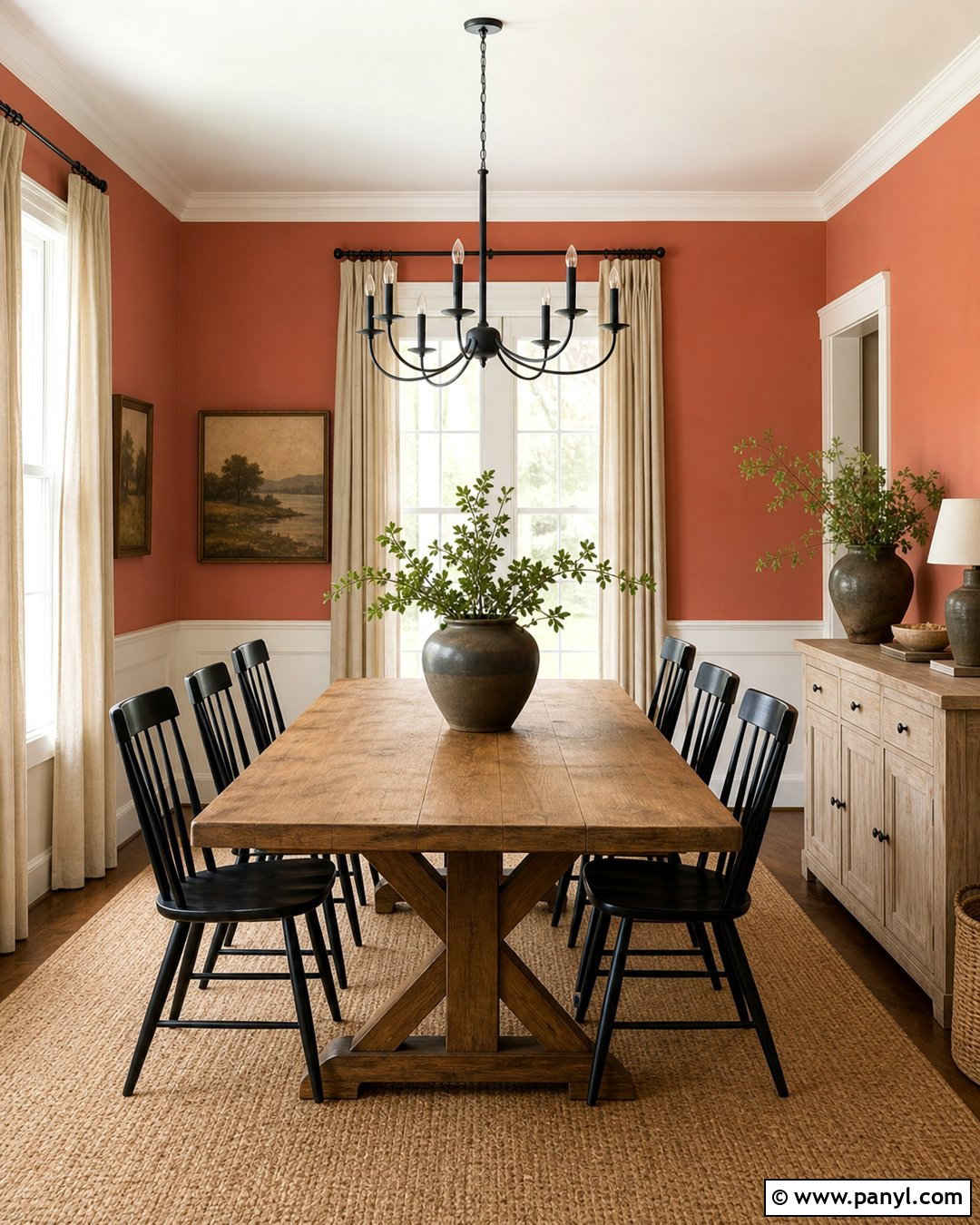 Coral Farmhouse Dining Room Walls - 30 coral walls