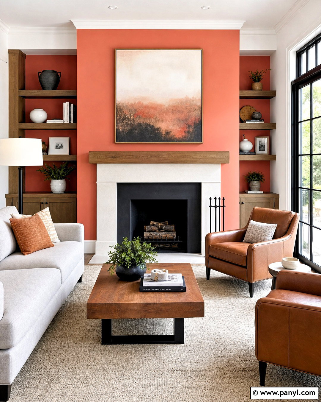 Coral Fireplace Wall - 20 coral wall paint ideas