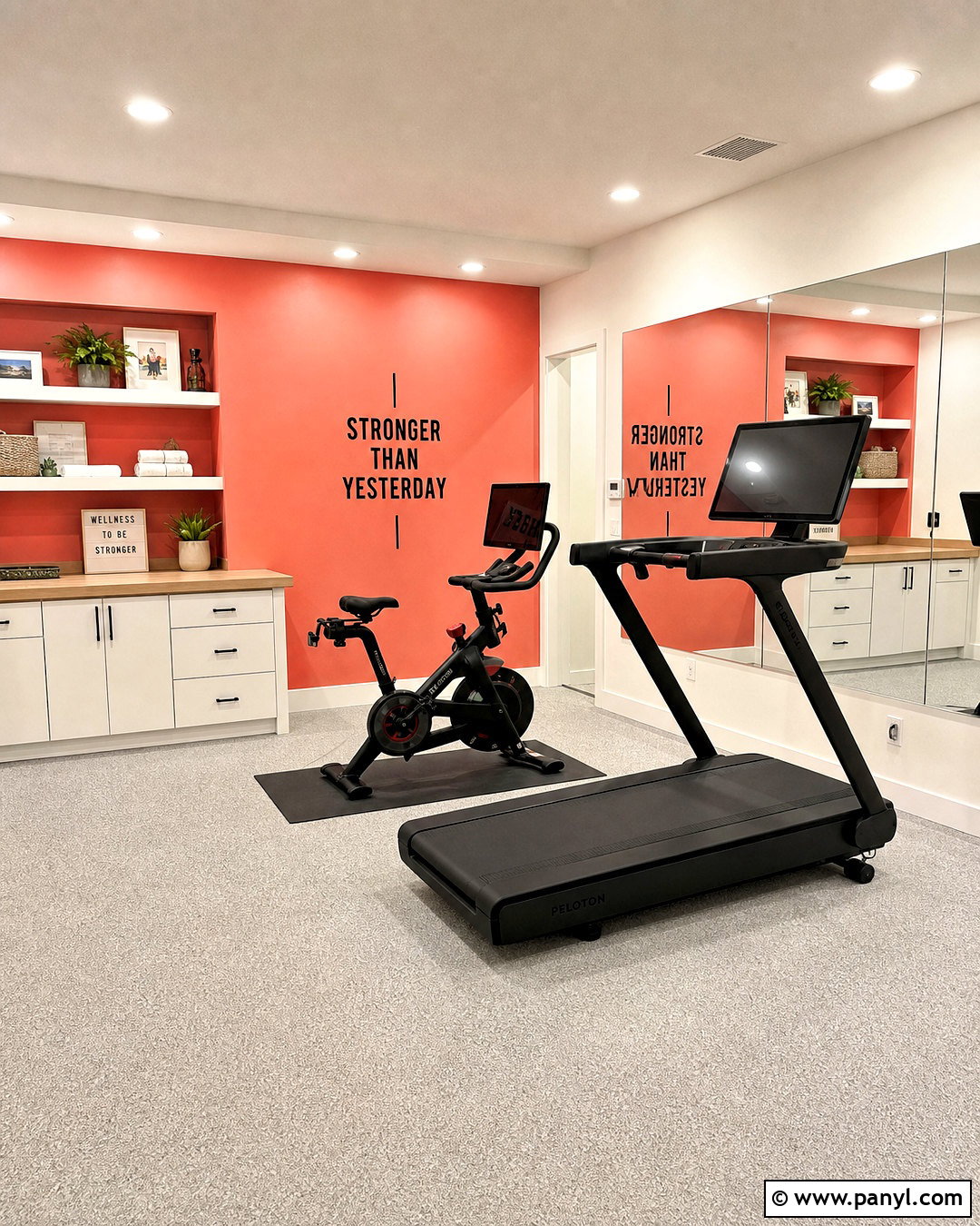 Coral Home Gym - 20 gym colors ideas
