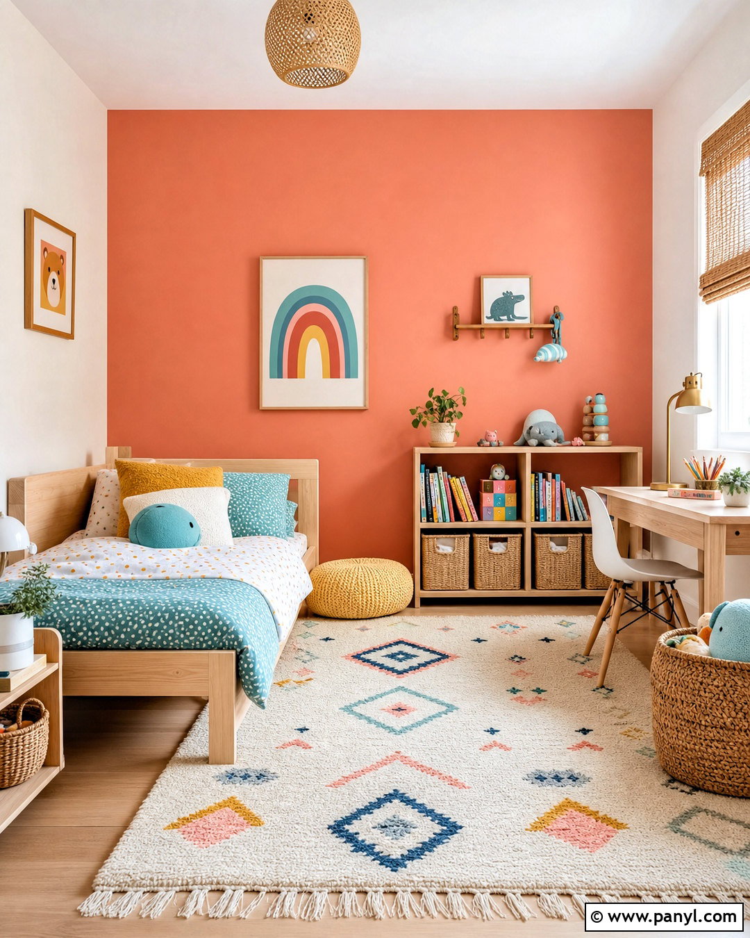 Coral Kids Room Wall - 20 color wall ideas