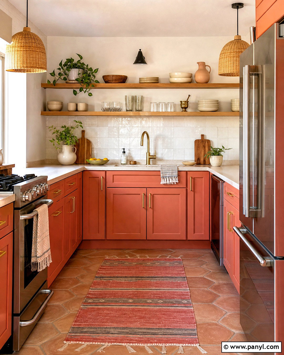 Coral Kitchen Cabinets - 20 pop of color kitchen ideas
