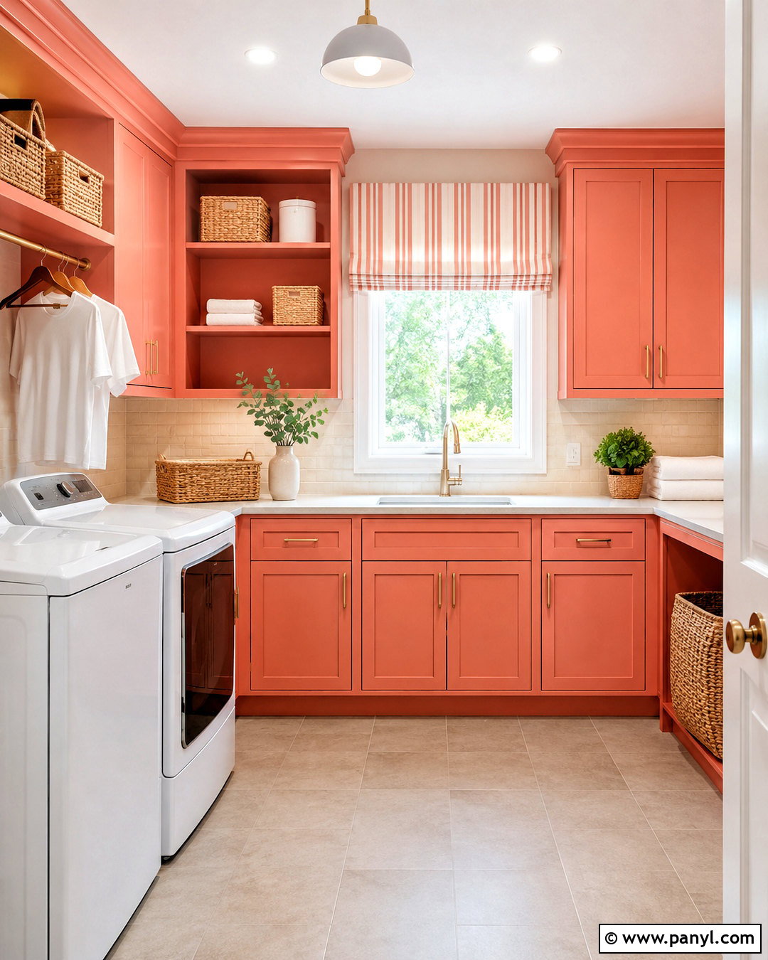 Coral Laundry Room Cabinets - 20 coral interior ideas