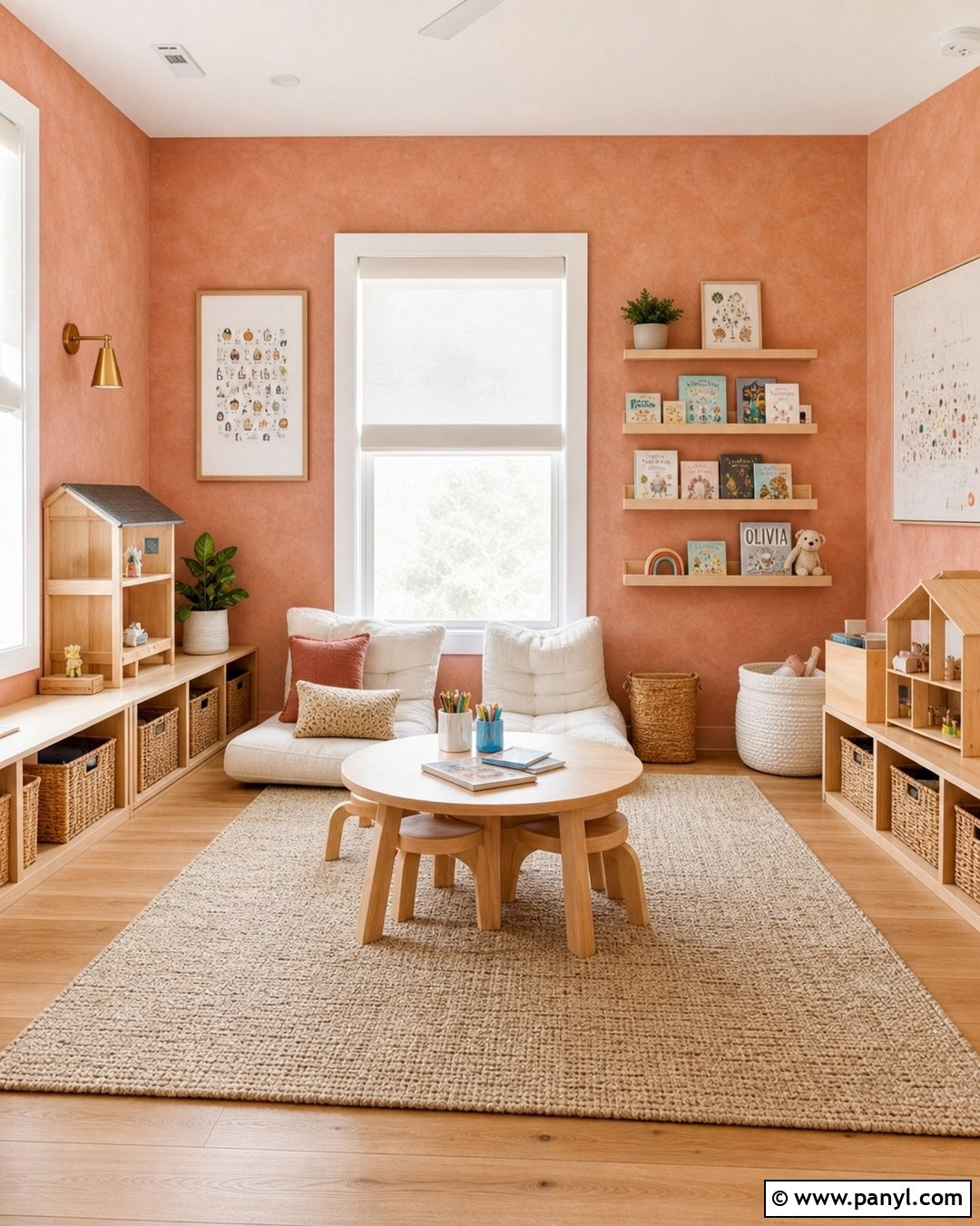 Coral Limewash Playroom - 50 Limewash Walls