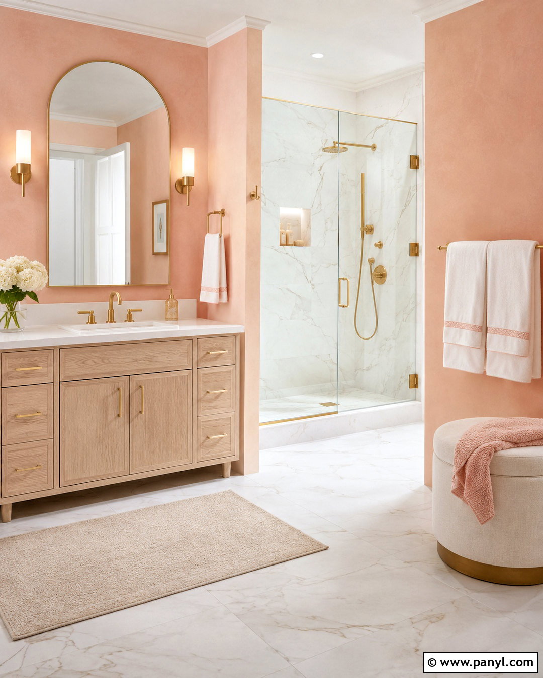 Coral Marble Bathroom - 20 coral bathroom decor ideas