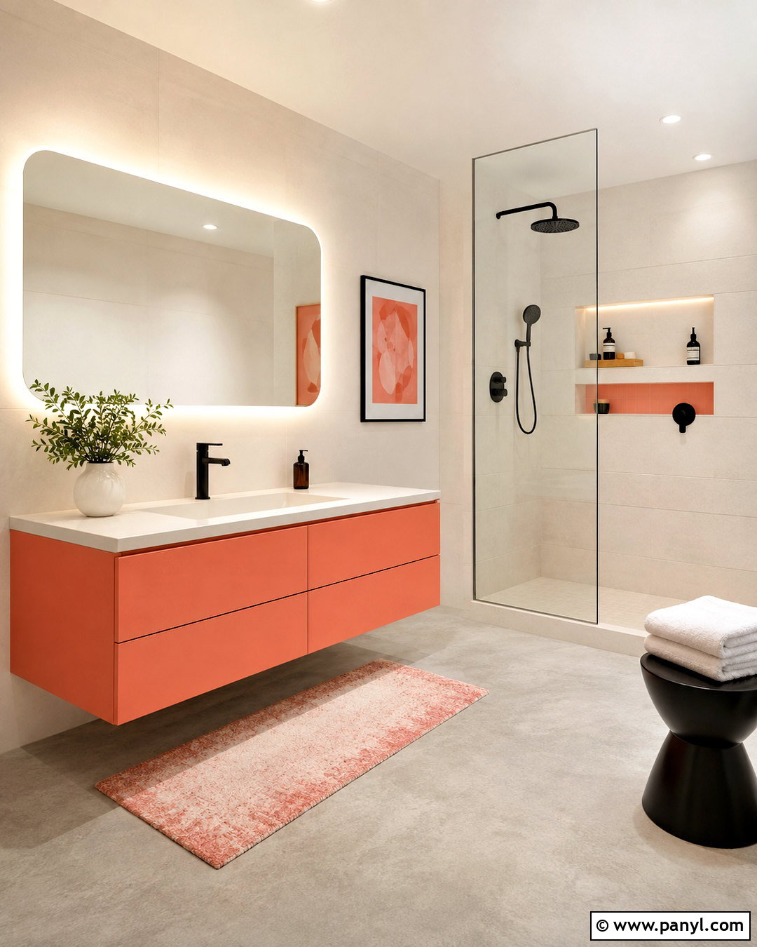 Coral Modern Bathroom - 20 coral bathroom decor ideas