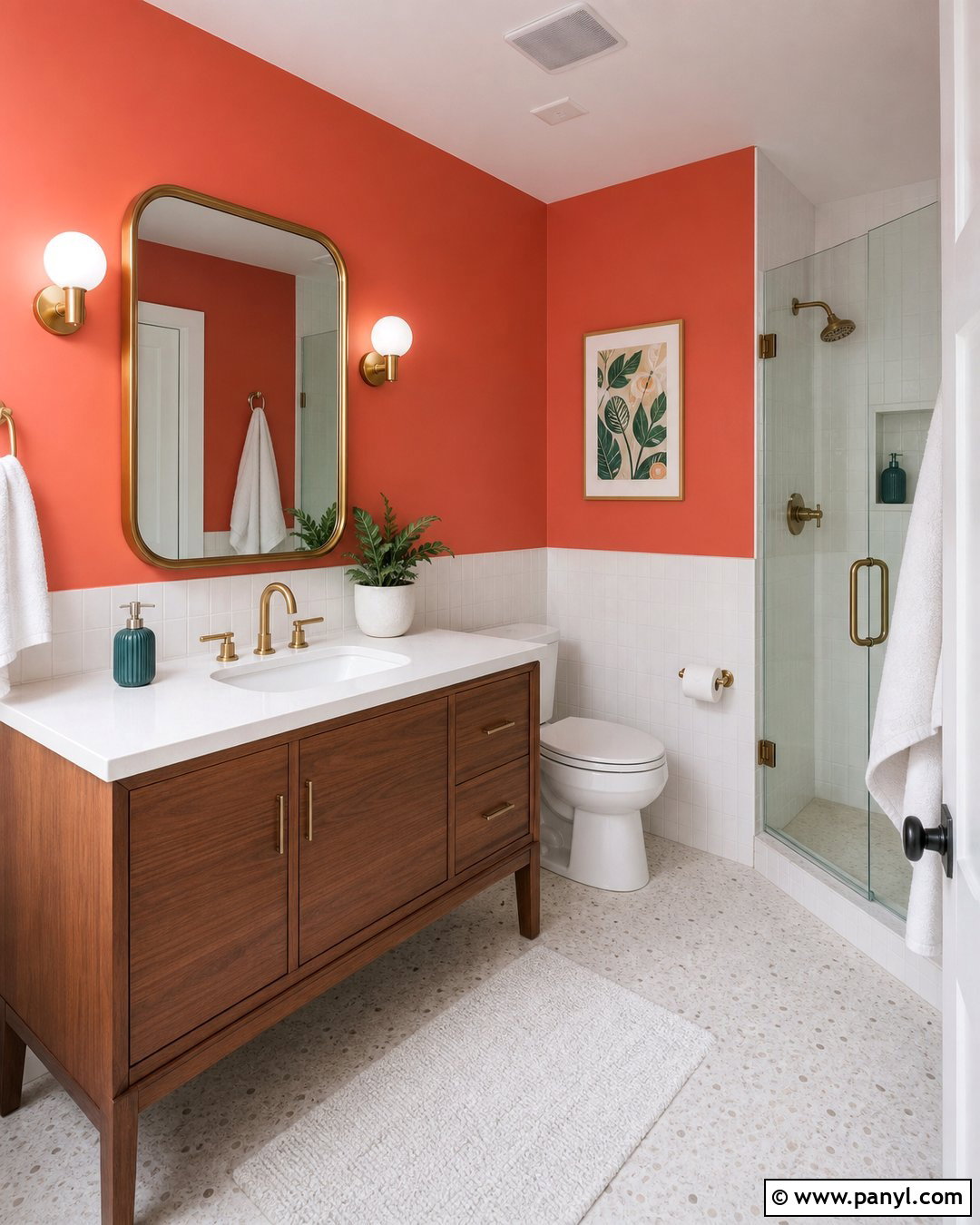 Coral Orange Bathroom - 35 orange wall paint ideas