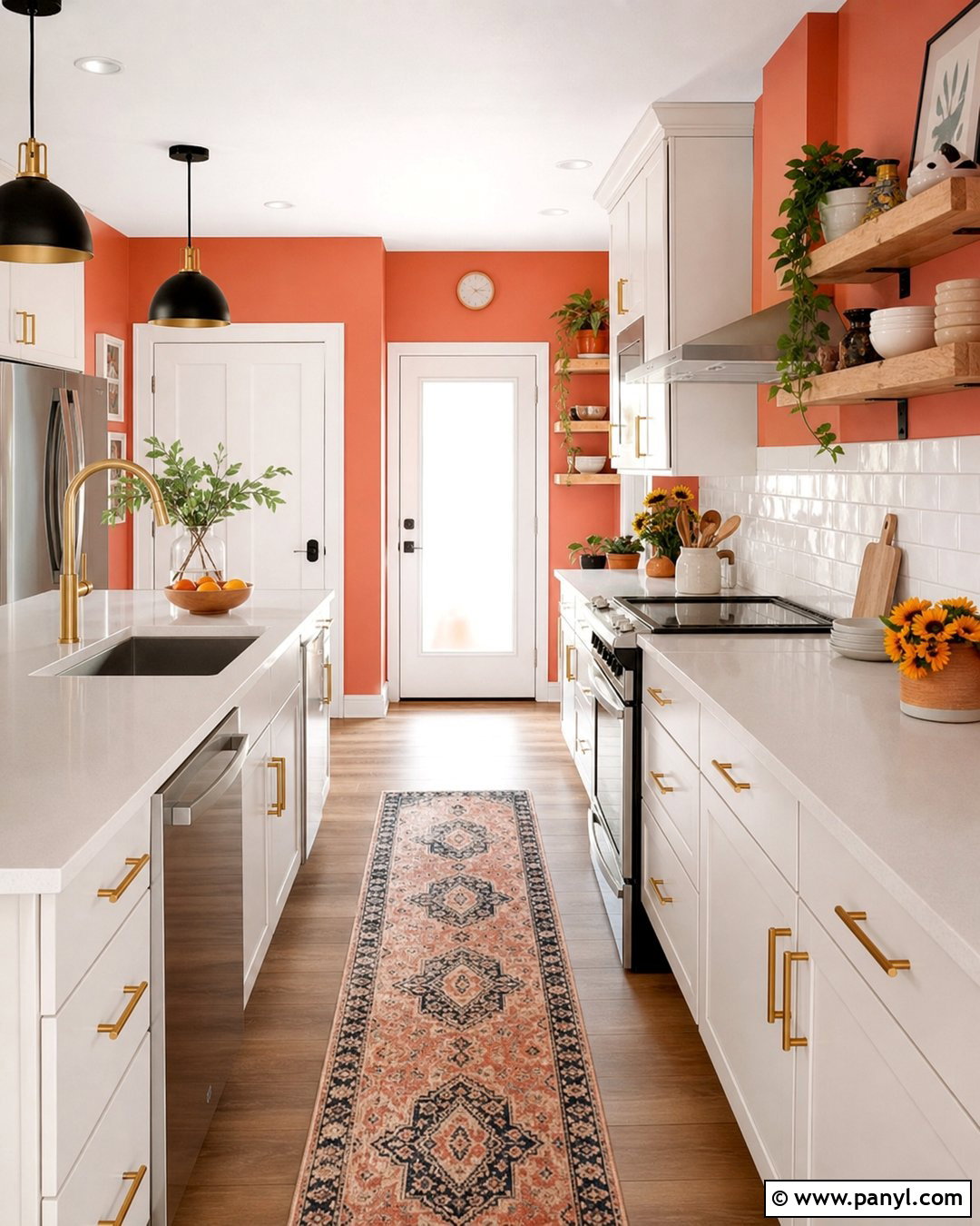 Coral Orange Kitchen Walls - 30 Orange Painted Walls