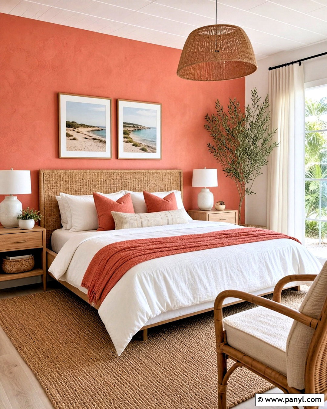 Coral Pink Accent Wall Bedroom - 20 pink accent wall bedroom ideas