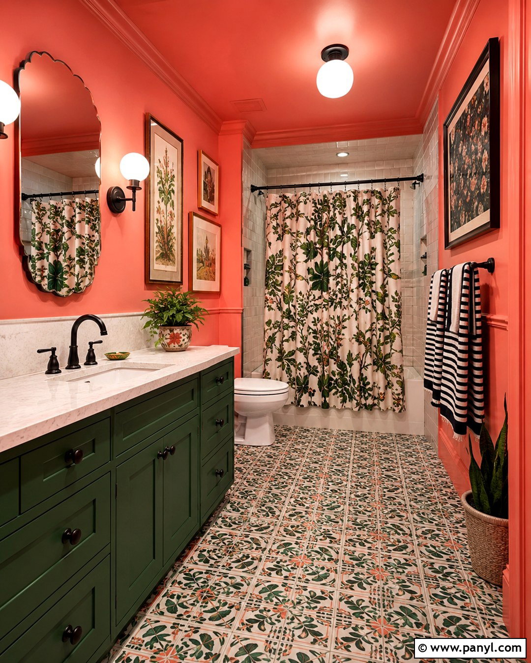 Coral Pink Bathroom Walls - 20 Maximalist Wall Color Ideas