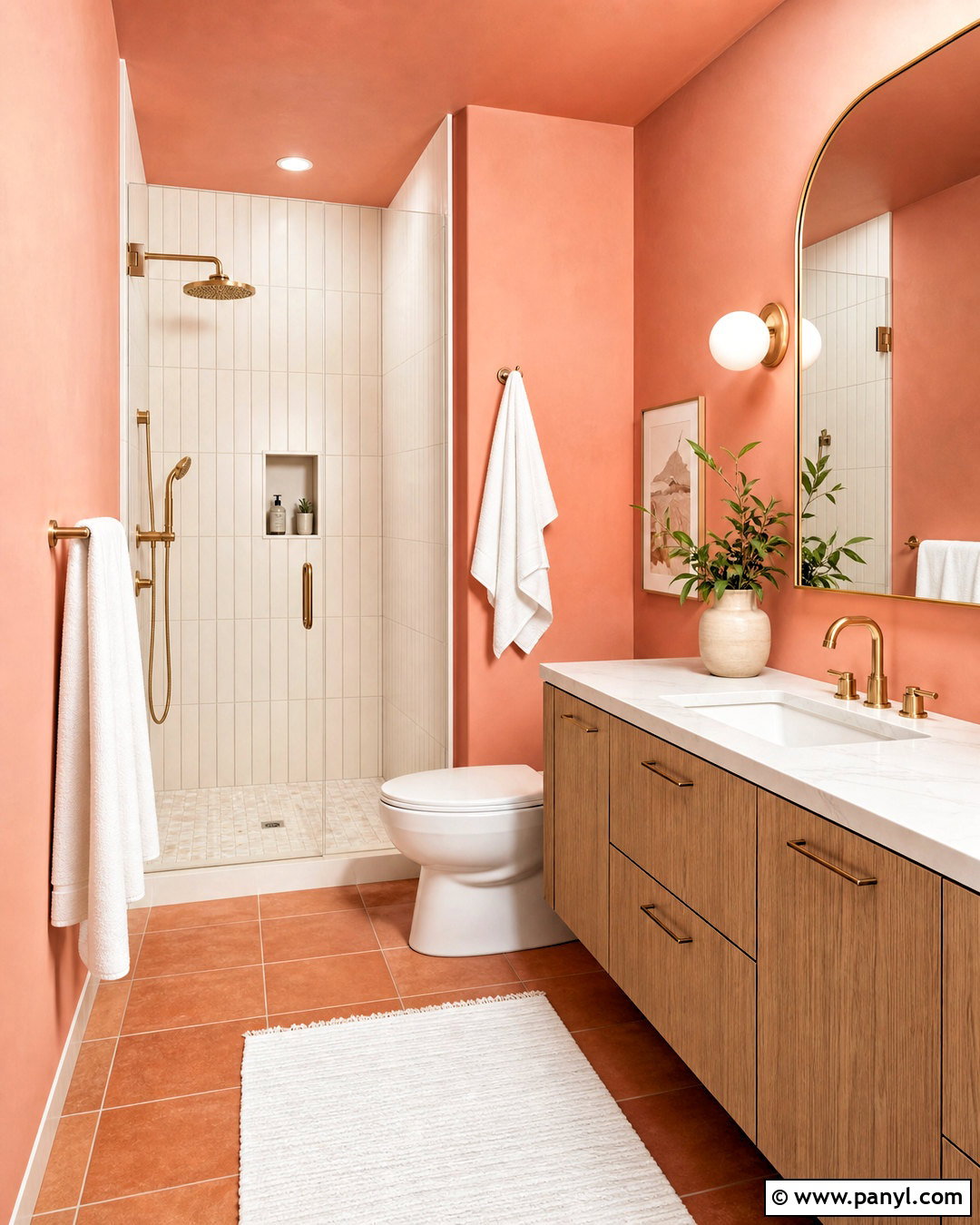Coral Pink Bathroom - 20 fun bathroom colors