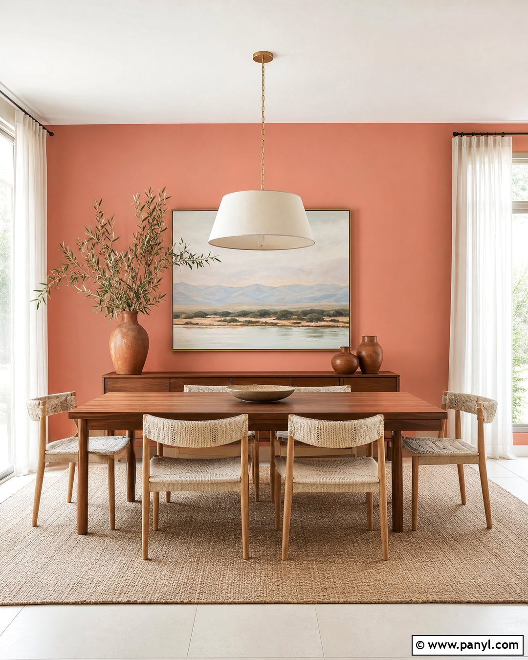 Coral Pink Dining Room Accent Wall - 35 pink accent walls