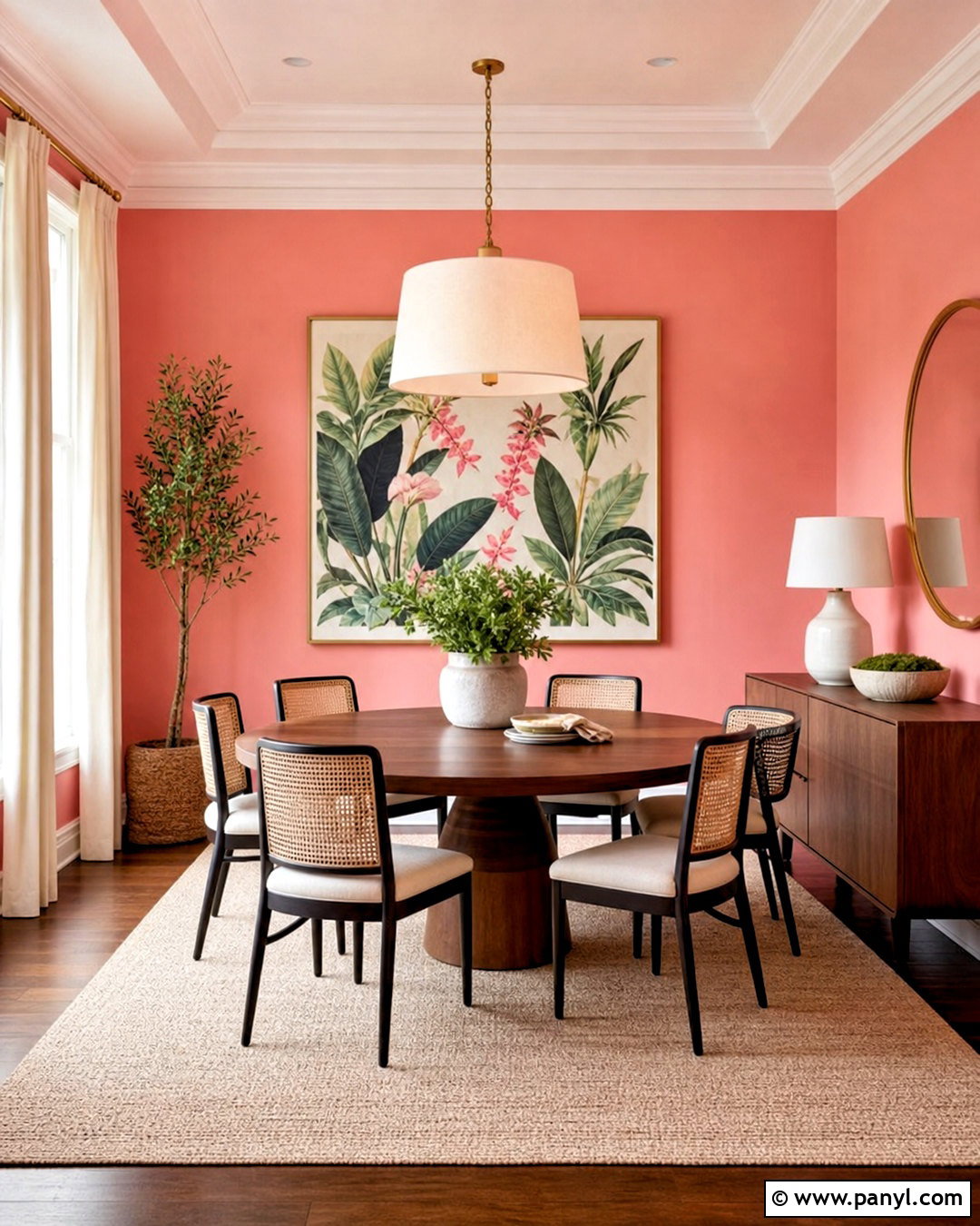 Coral Pink Dining Room Wall - 20 pink wall painting ideas