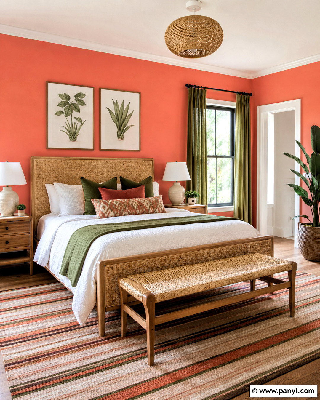 Coral Pink Guest Room - 20 bold paint colors