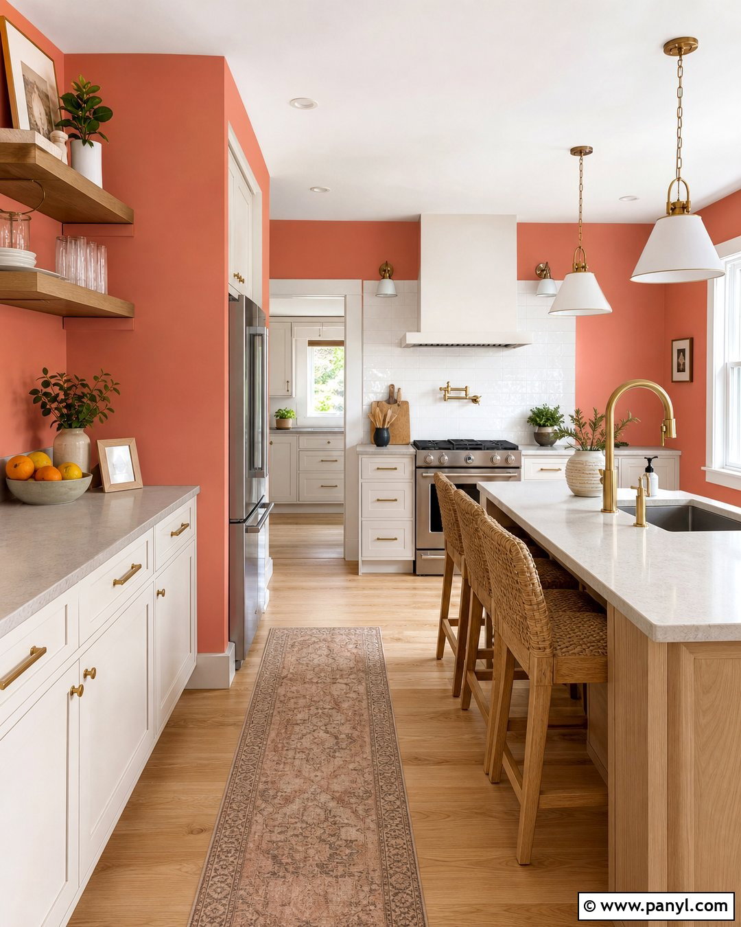 Coral Pink Kitchen Walls - 50 Pink Wall Ideas
