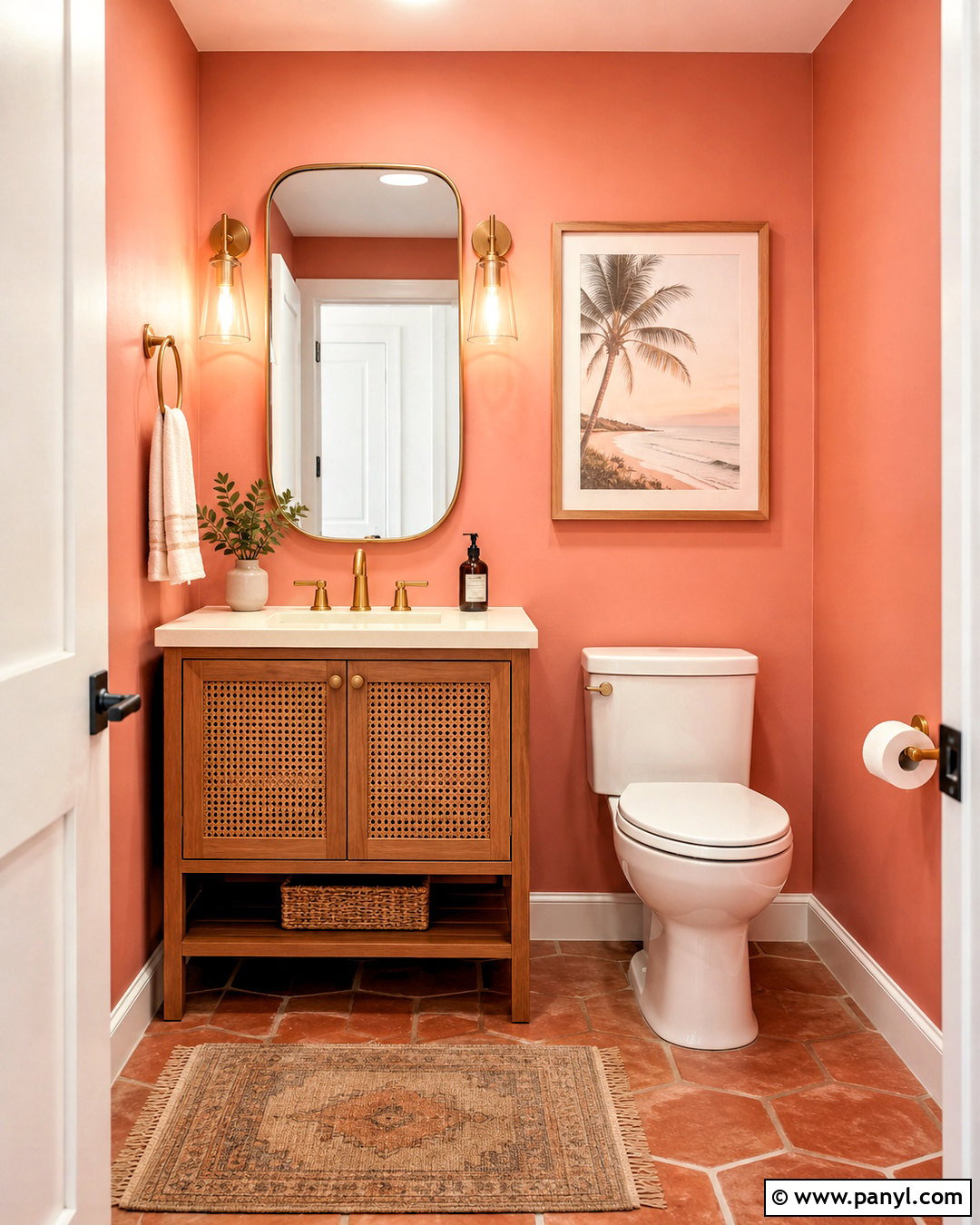 Coral Pink Toilet Room - 20 pink toilet room ideas