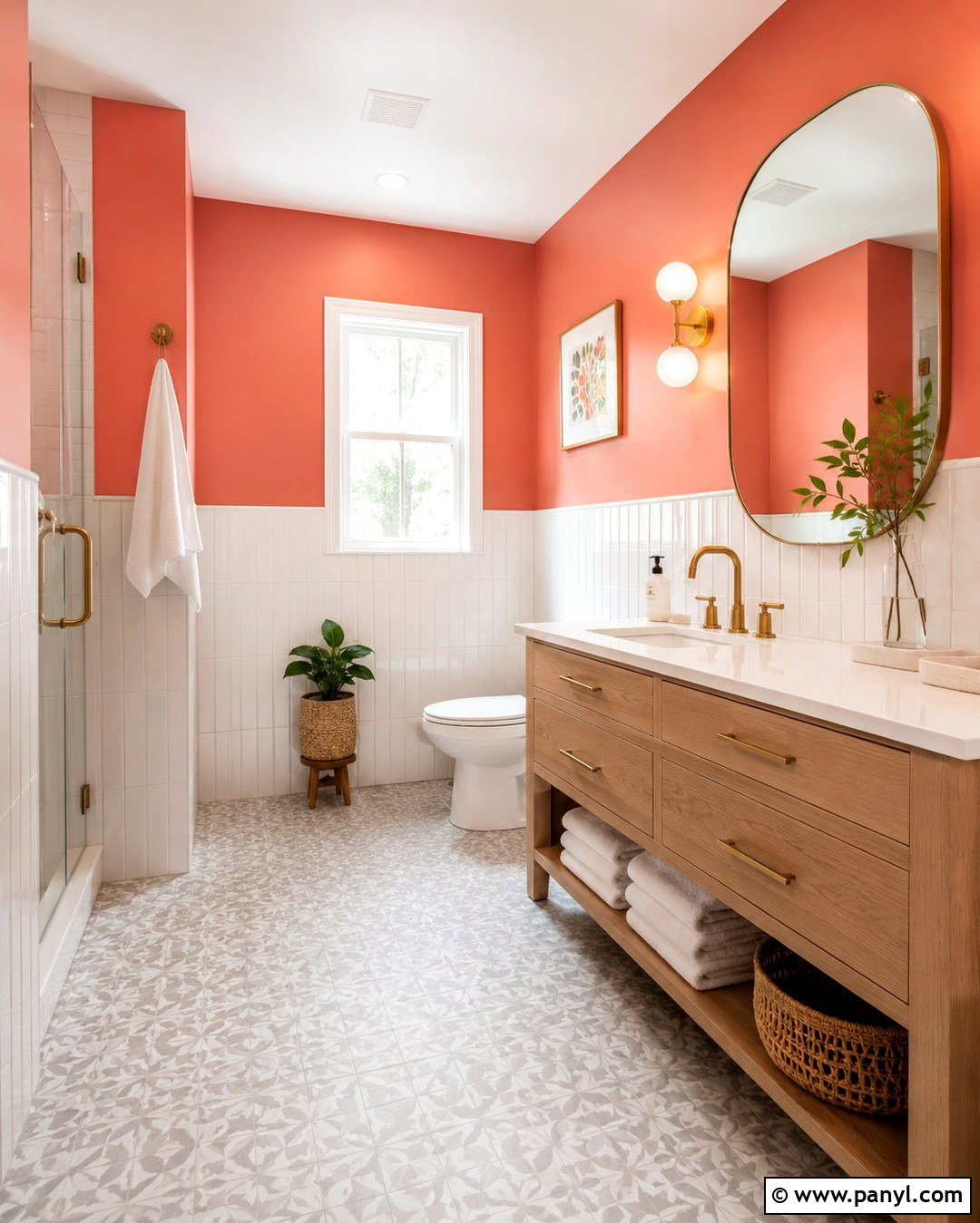 Coral Red Bathroom Walls - 20 Red Wall Paint Ideas