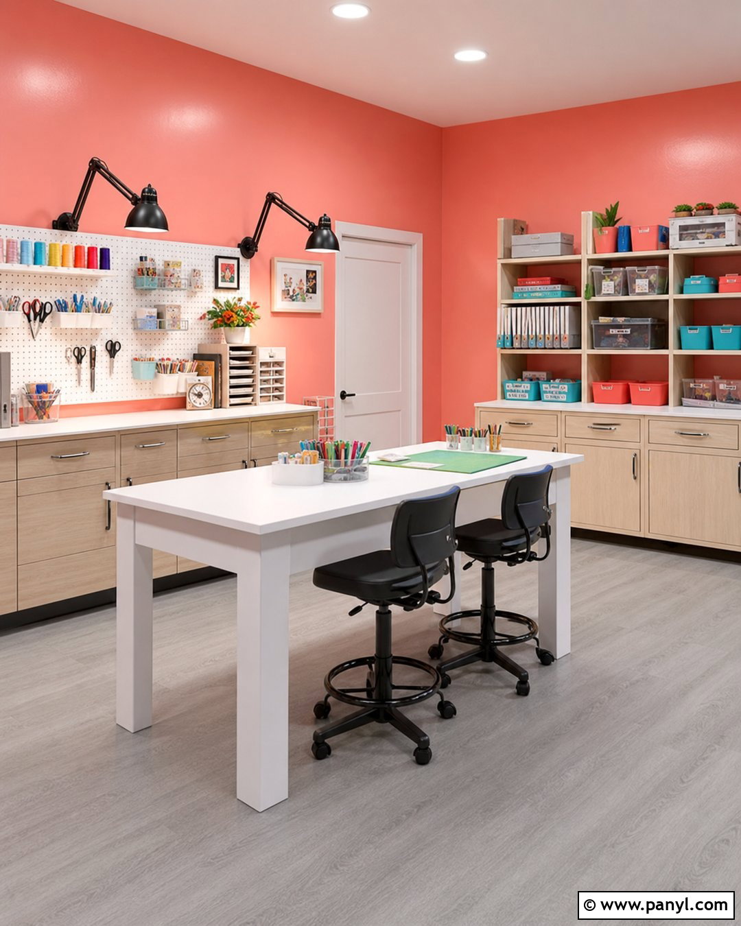 Coral Semi Gloss Craft Room Walls - 30 Semi Gloss Paint On Walls