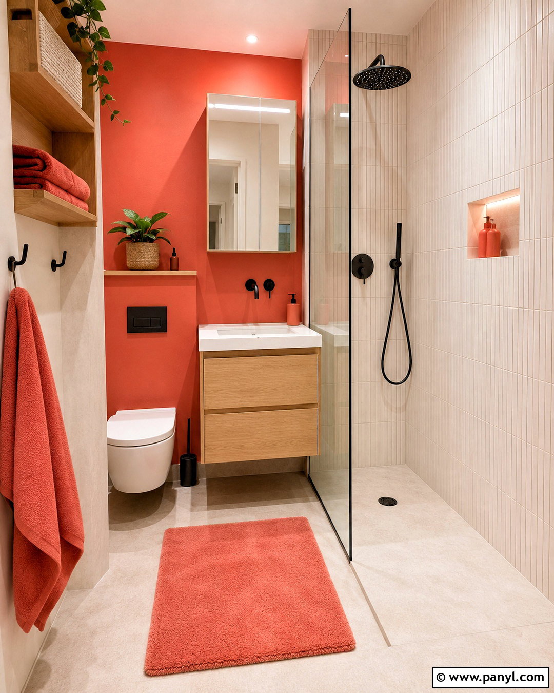 Coral Small Bathroom - 20 coral bathroom decor ideas