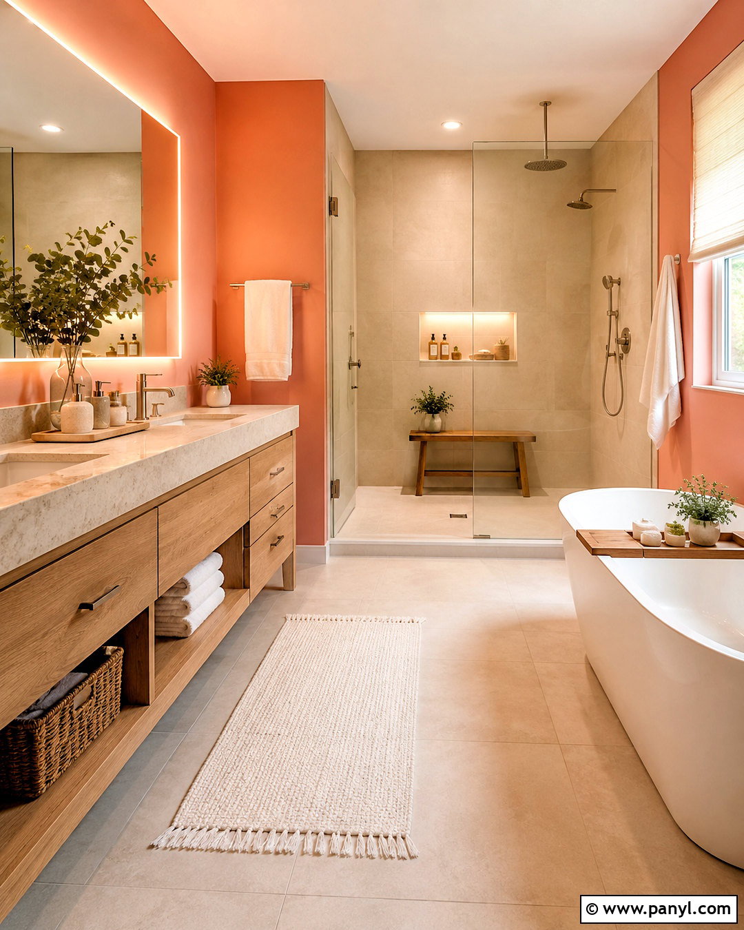 Coral Spa Bathroom - 20 coral bathroom decor ideas