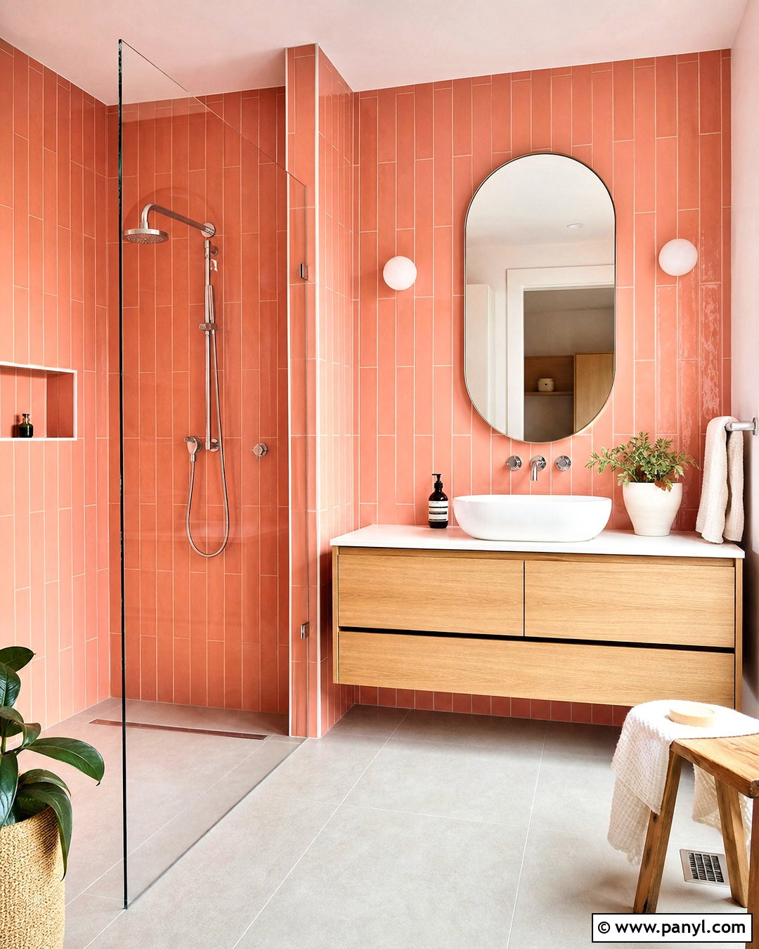 Coral Subway Tile Bathroom - 20 coral bathroom ideas