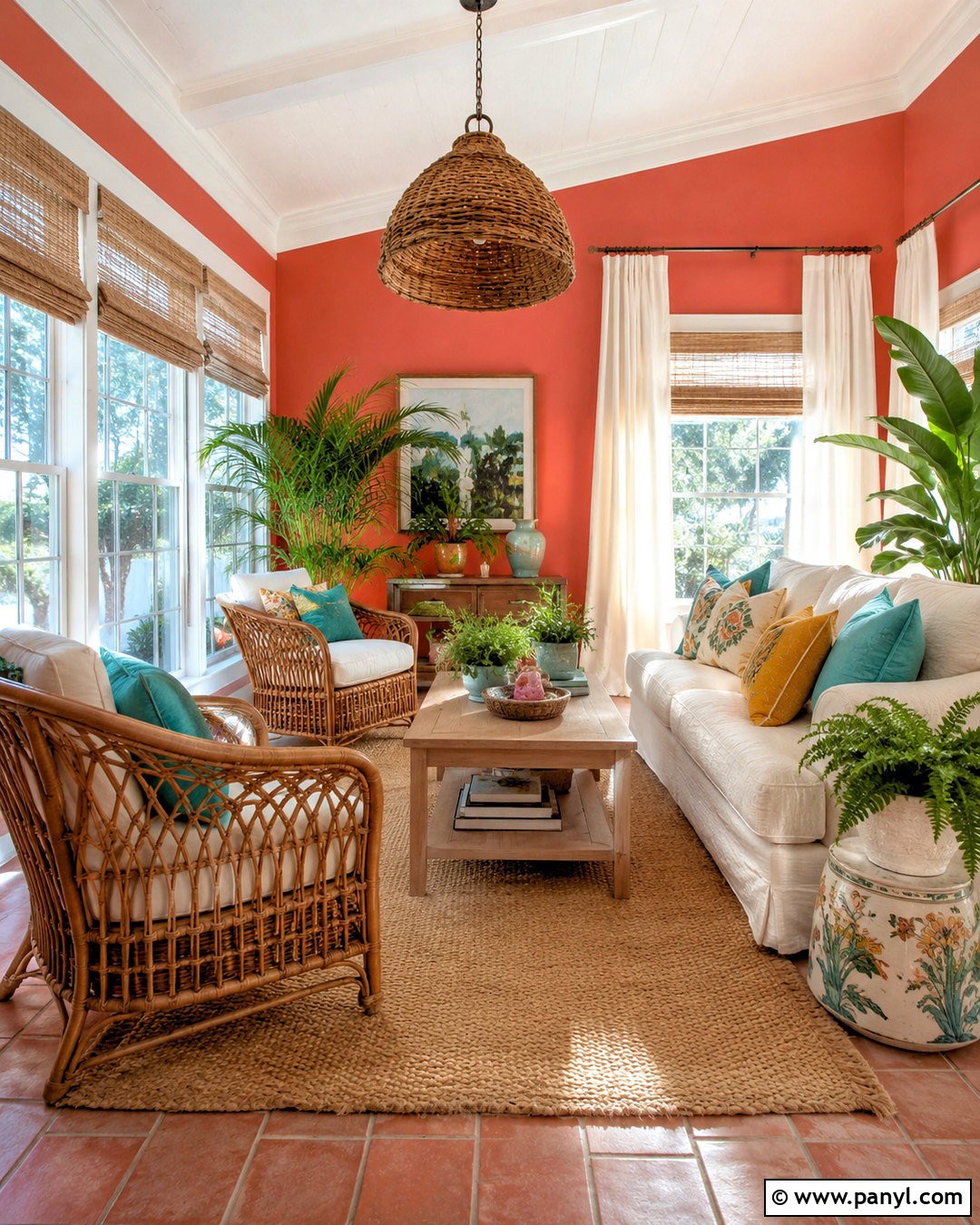 Coral Sunroom Wall Color - 40 Room Wall Color Ideas