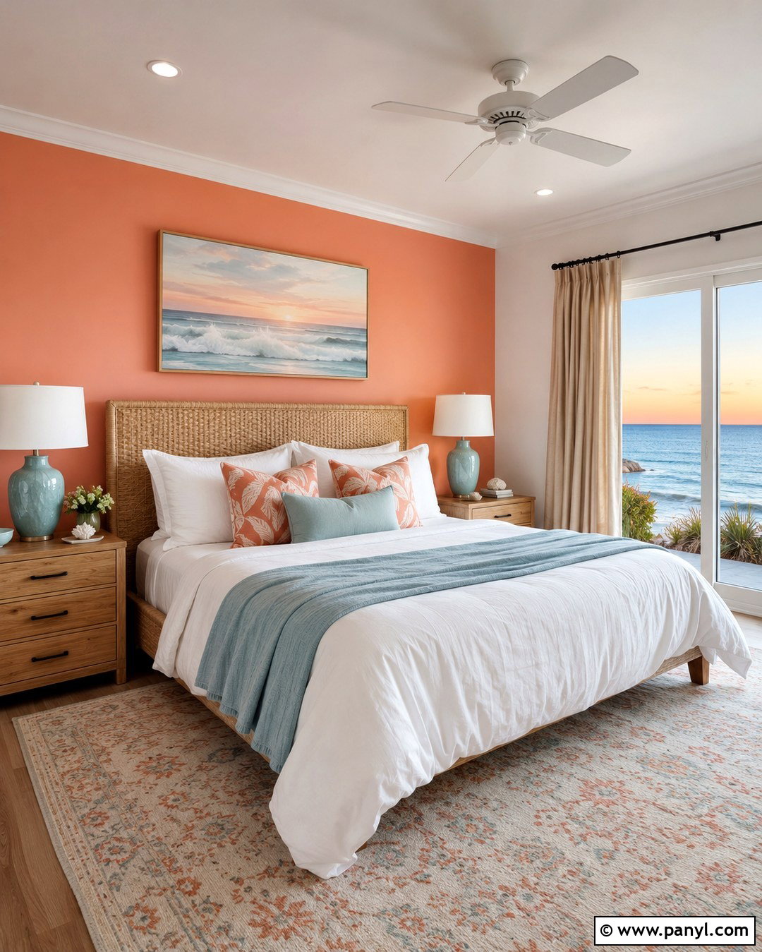 Coral Sunset Ocean Bedroom Walls - 20 Ocean Theme Wall Paint Ideas
