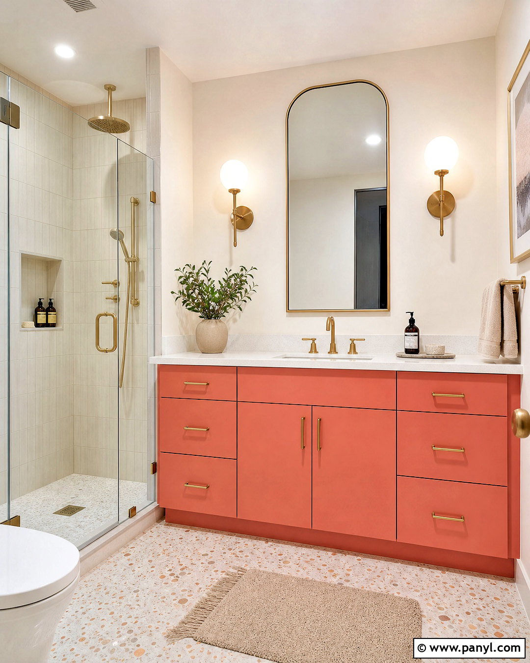 Coral Vanity Bathroom - 20 coral bathroom ideas