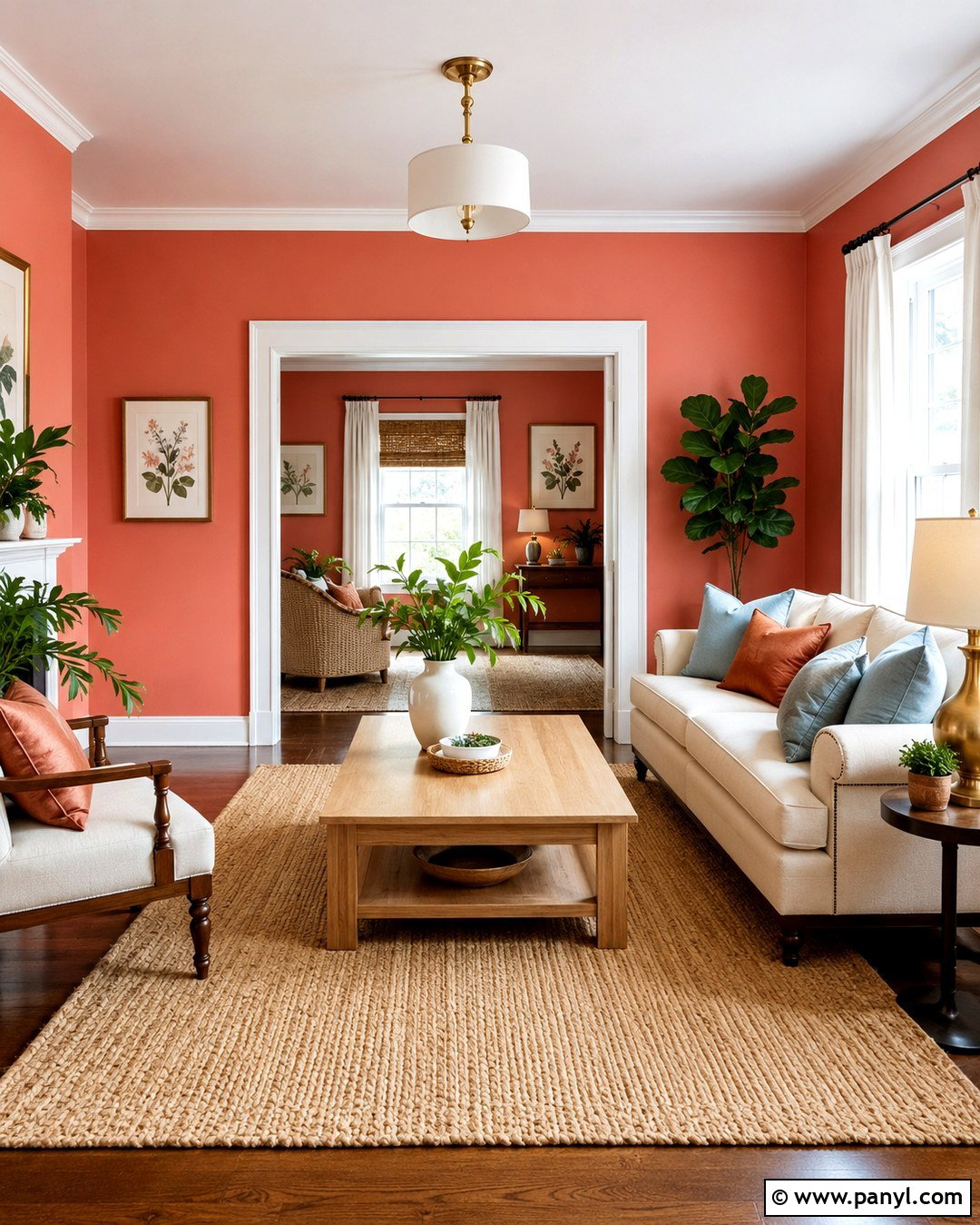 Coral Wall Color for Living Room - 20 Colorful Wall Colors