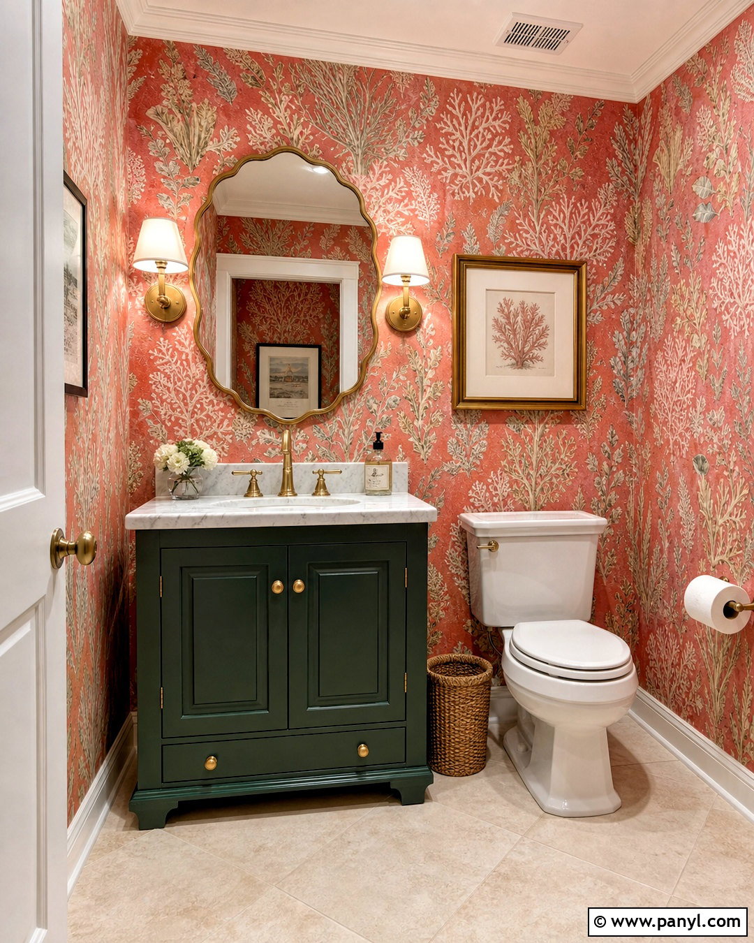Coral Wallpaper Bathroom - 20 coral bathroom ideas