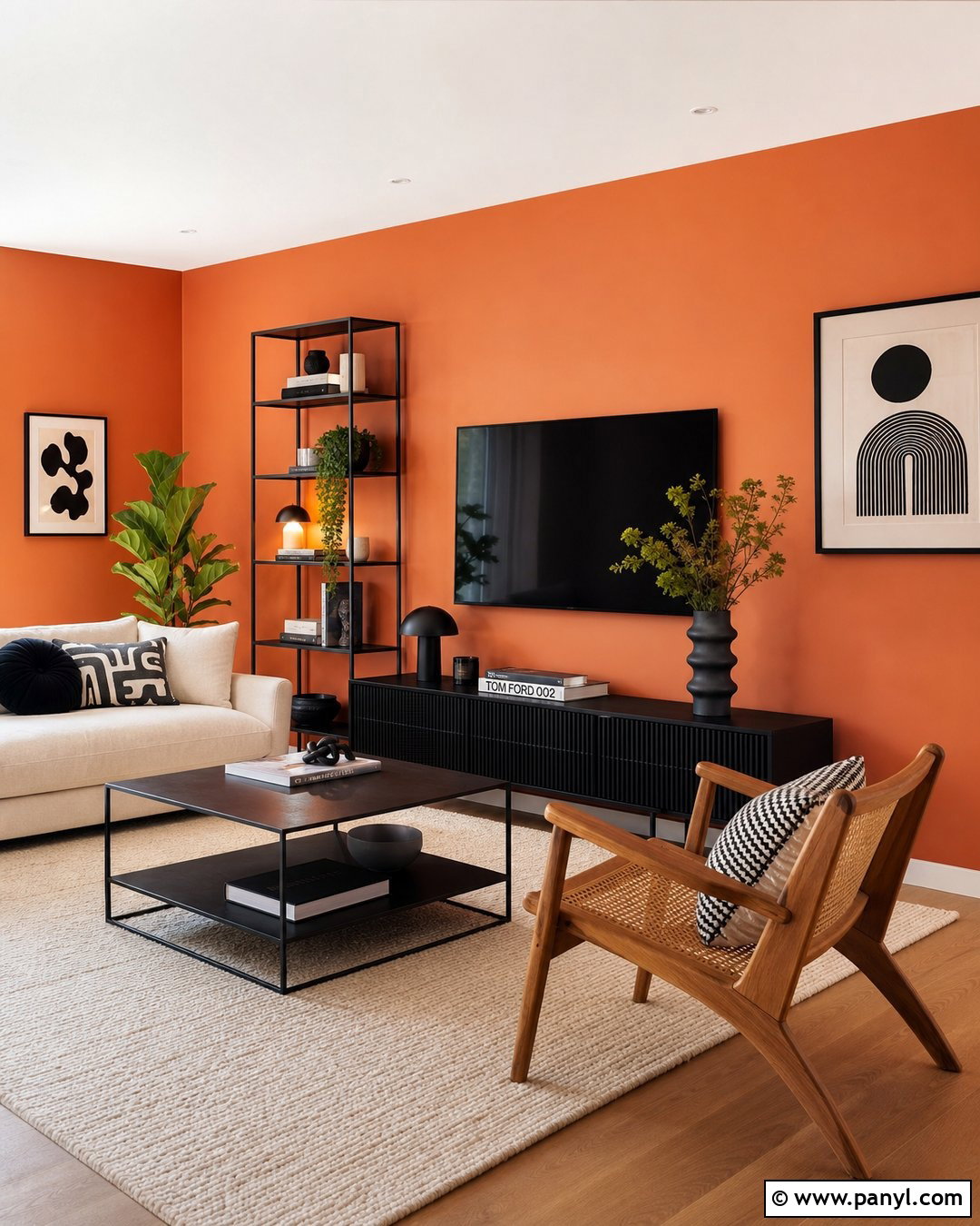 Coral Walls With Black Furniture - 30 coral walls