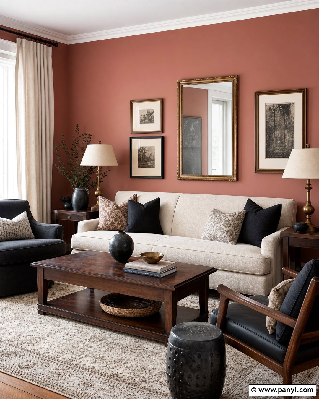 Coral Walls With Brass Accents - 30 coral walls