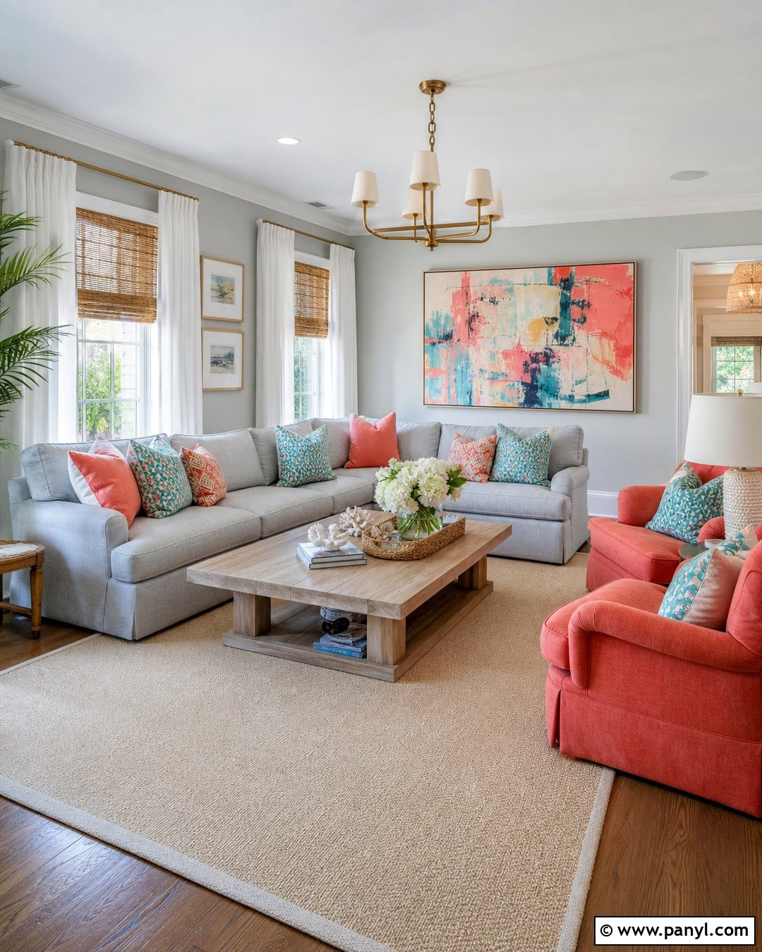 Coral With Gray Walls - 35 Accent Colors With Gray Walls